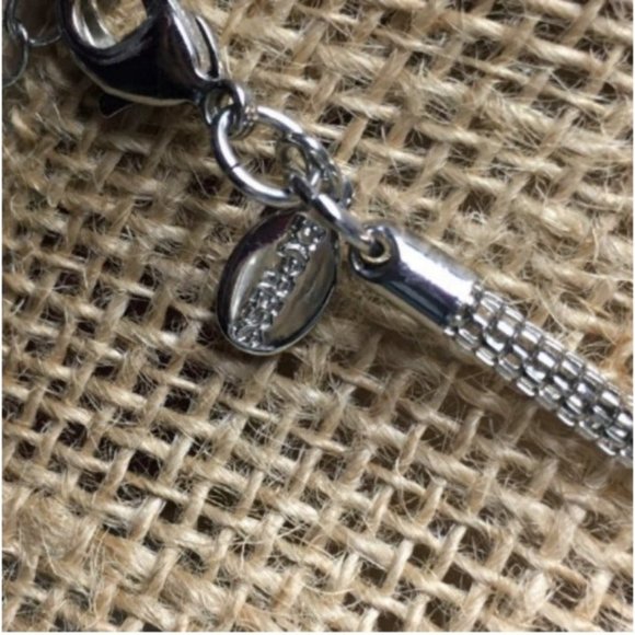 Express Silver Curved Necklace Tube Arc Chain Retro BoHo Soft Girl Cottage Mod - Picture 4 of 7